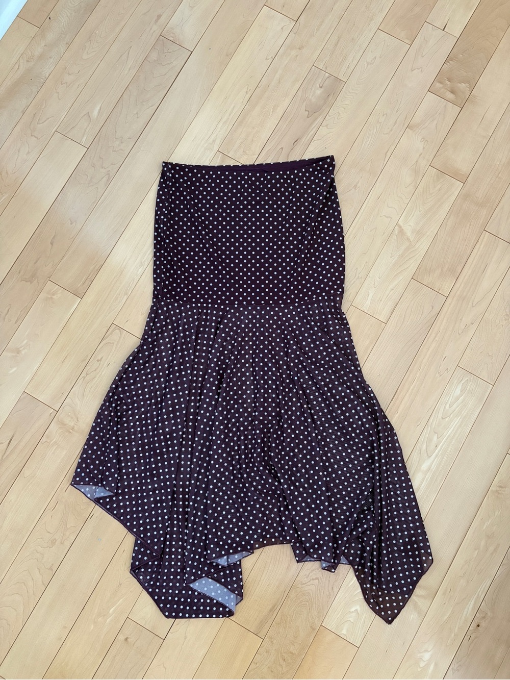 Women’s Polka Dot Handkerchief Hem Skirt - Black/White